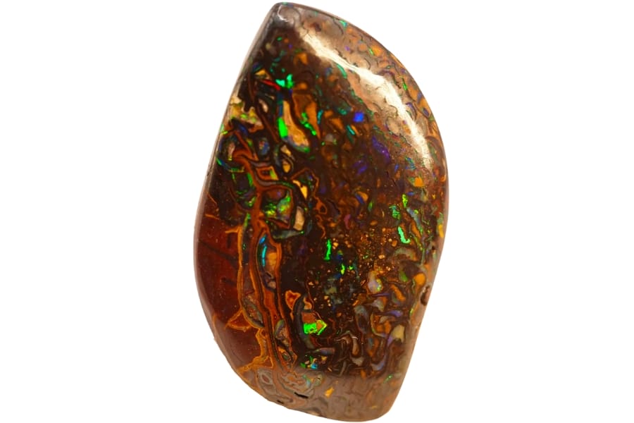 A stunning matrix opal with hints of different colors on a generally brown matrix