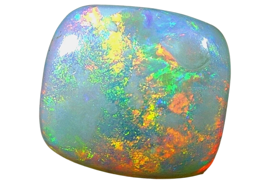 A vibrant smooth polished opal cabochon