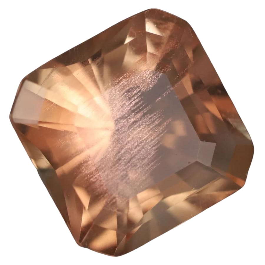 An elegant polished and cut Oregon sunstone gemstone