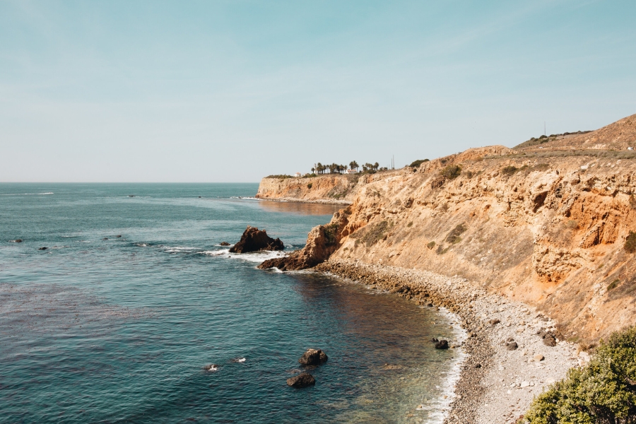 The magnificent cliffs of the Palos Verdes Beach