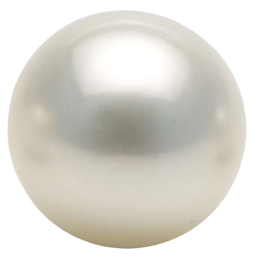 A perfectly round natural polished pearl