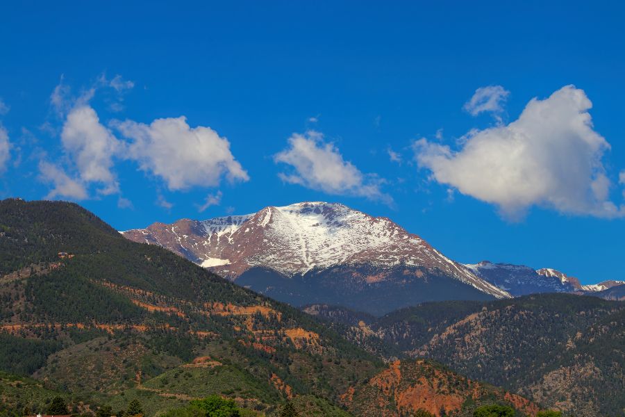 view of snow-capped Pikes Peak