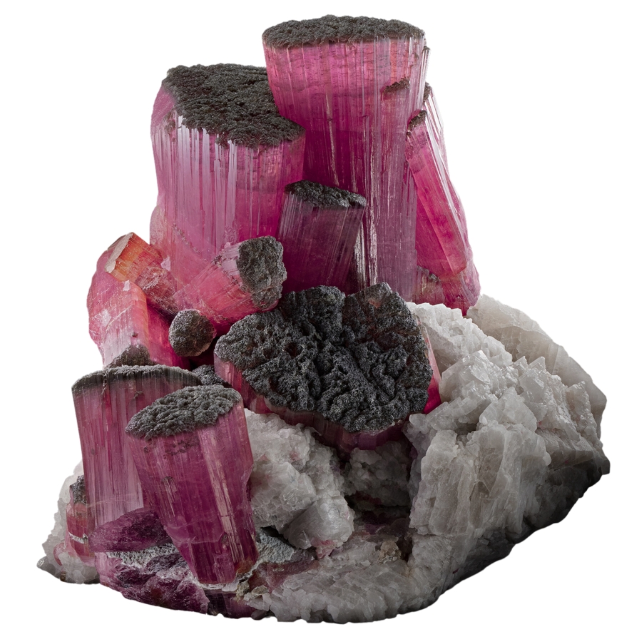 A stunning tower of pink tourmaline crystal