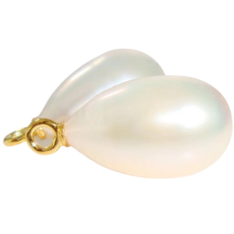 A luxurious polished pair of pearl dangles