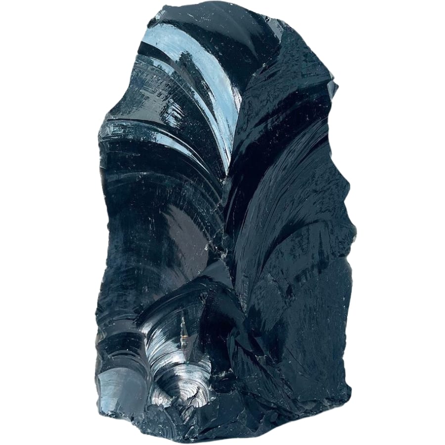 A large black obsidian with amazing shine