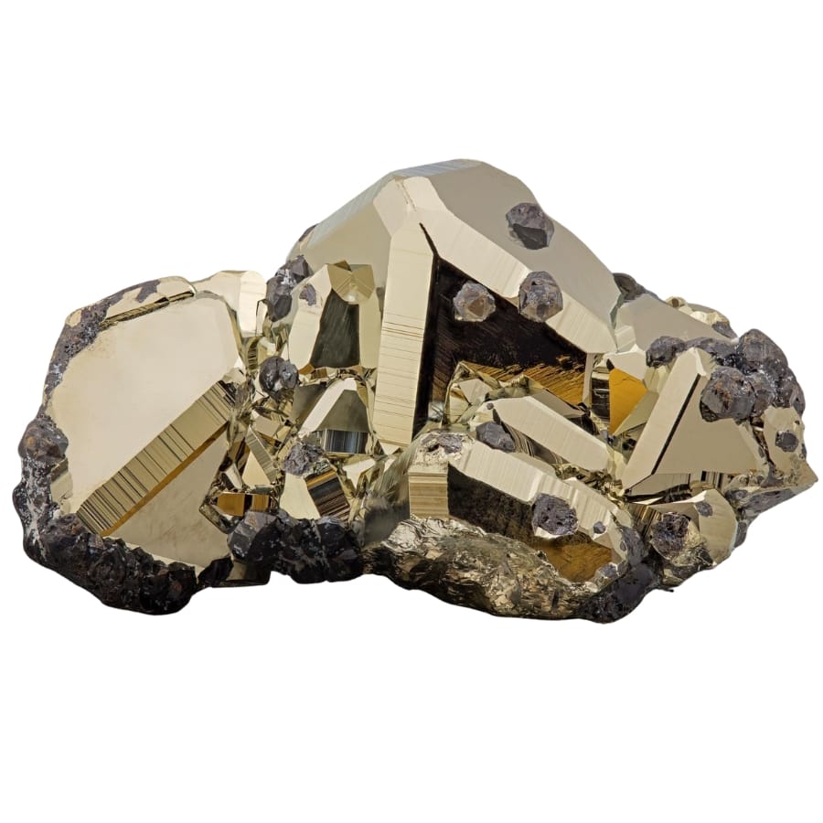 A shiny and dazzling pyrite mineral with a very smooth surface