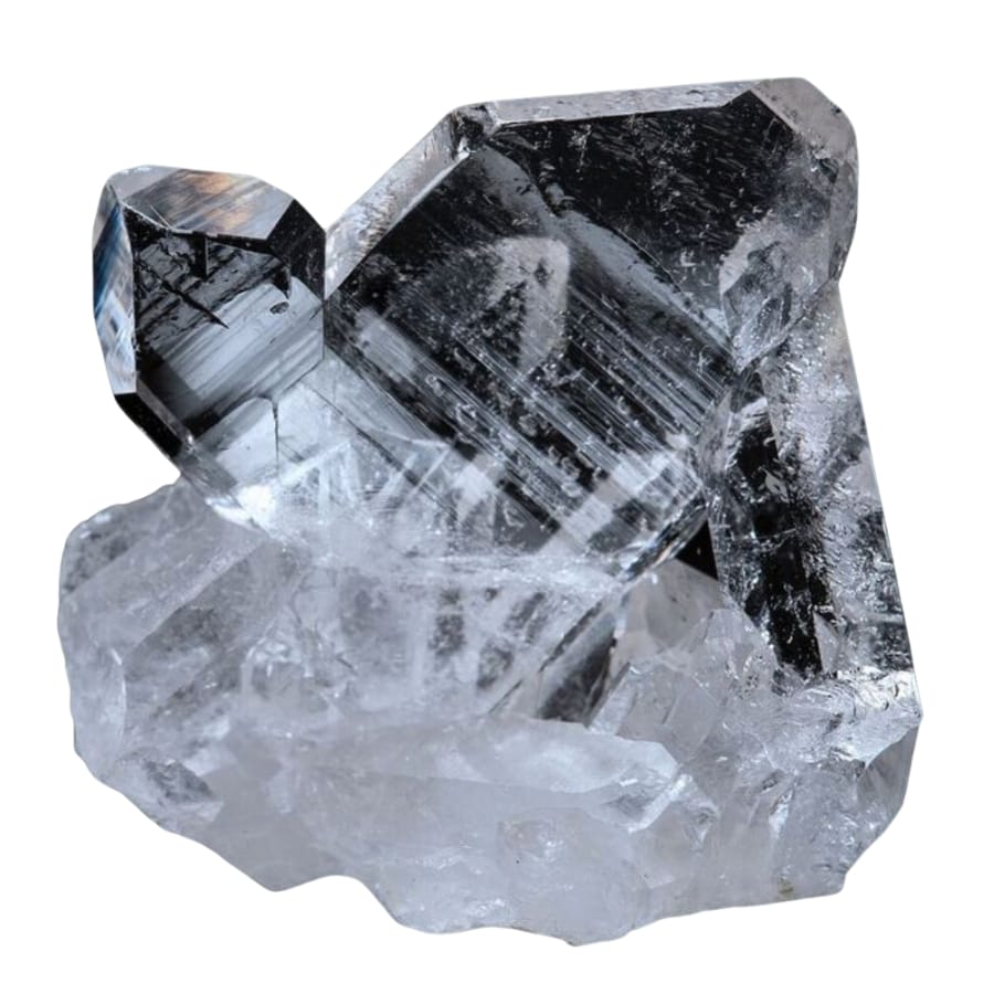A dazzling quartz mineral with an irregular shape