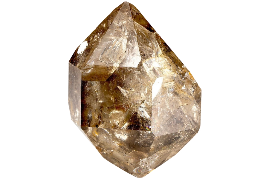 An extremely lustrous herkimer diamond crystal