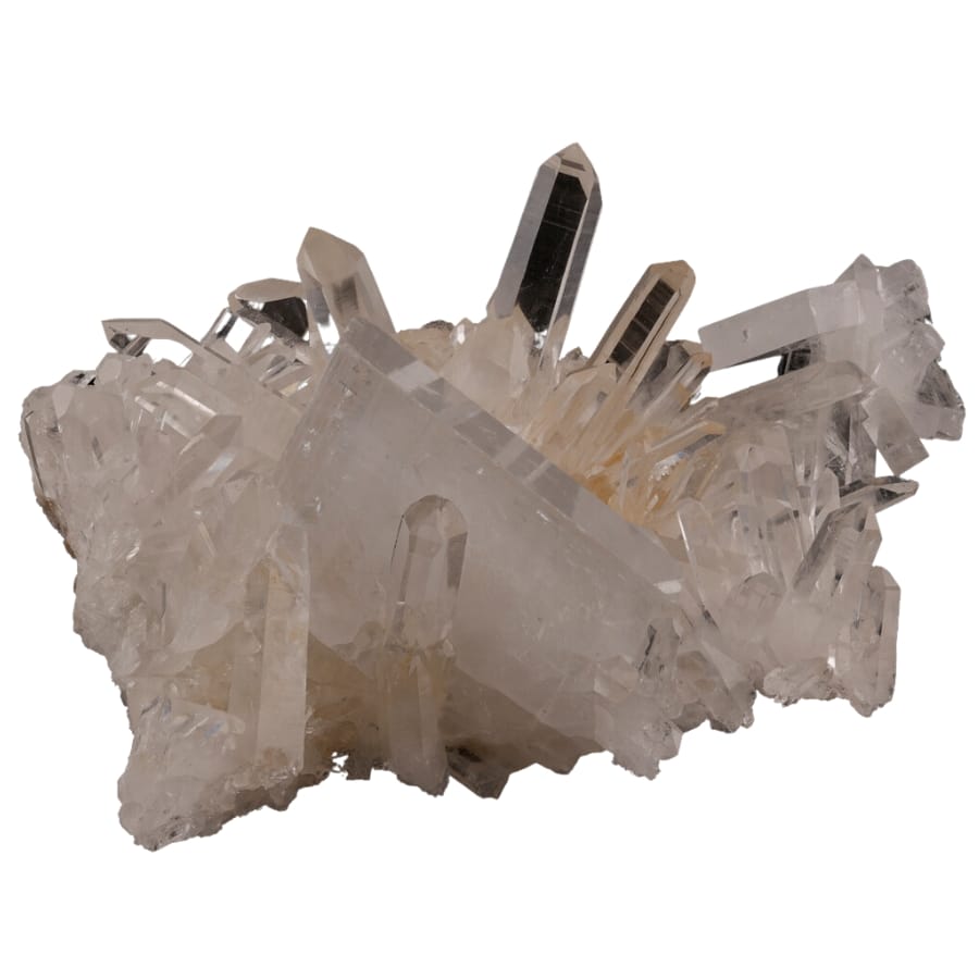 An elegant quartz crystal with crystal tower spikes