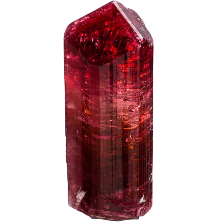 A single loose crystal of red elbaite terminal with amazing luster