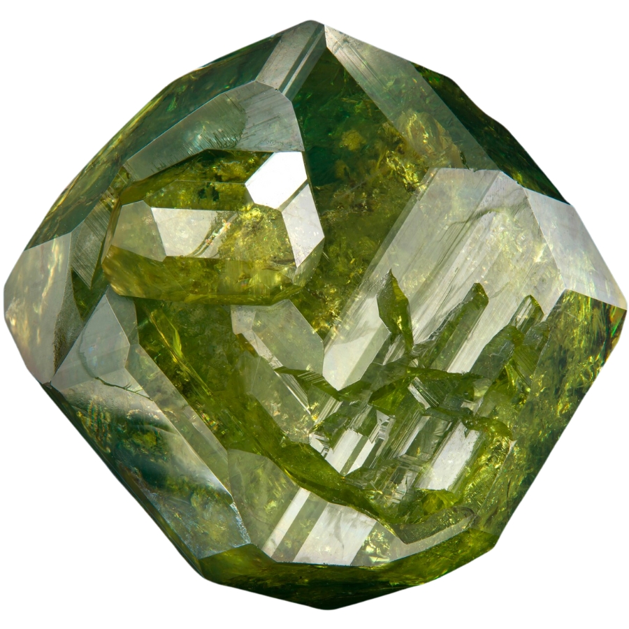 A beautiful, lustrous green almandine garnet crystal
