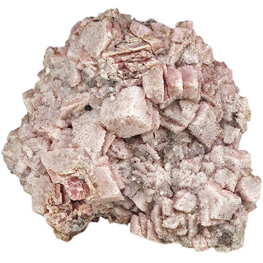 A fascinating rhodochrosite mineral with clustered crystals