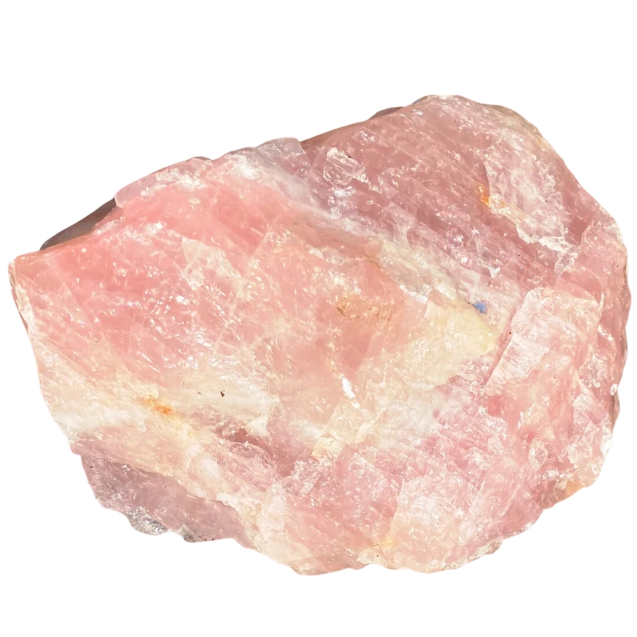 A dazzling rose quartz with different hues of pink