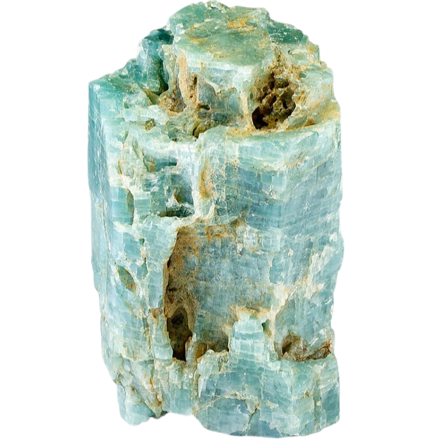 A sky blue double terminated sapphire crystal