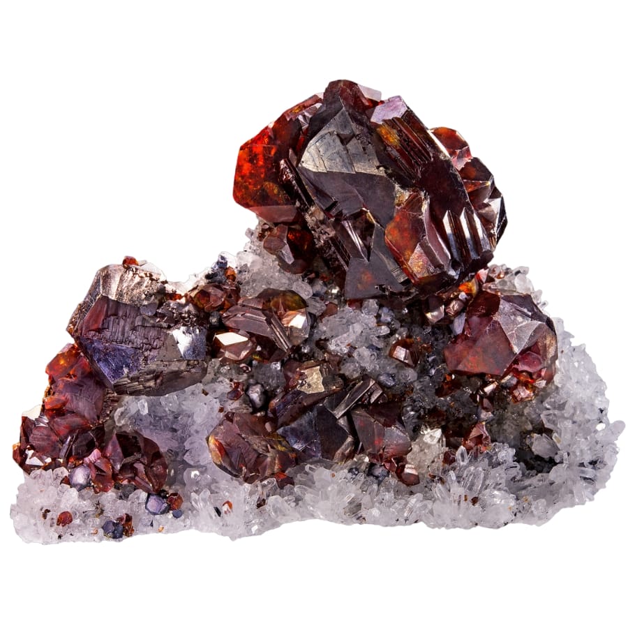 Gorgeous red sphalerite crystals