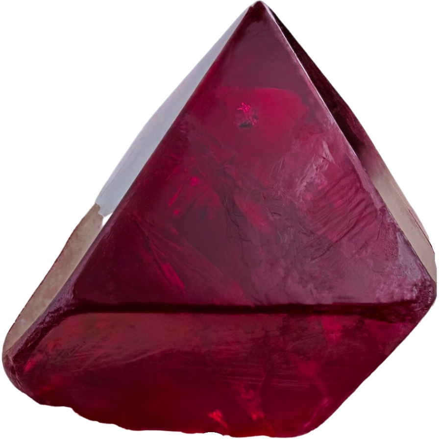 A fine specimen of a rough deep red spinel