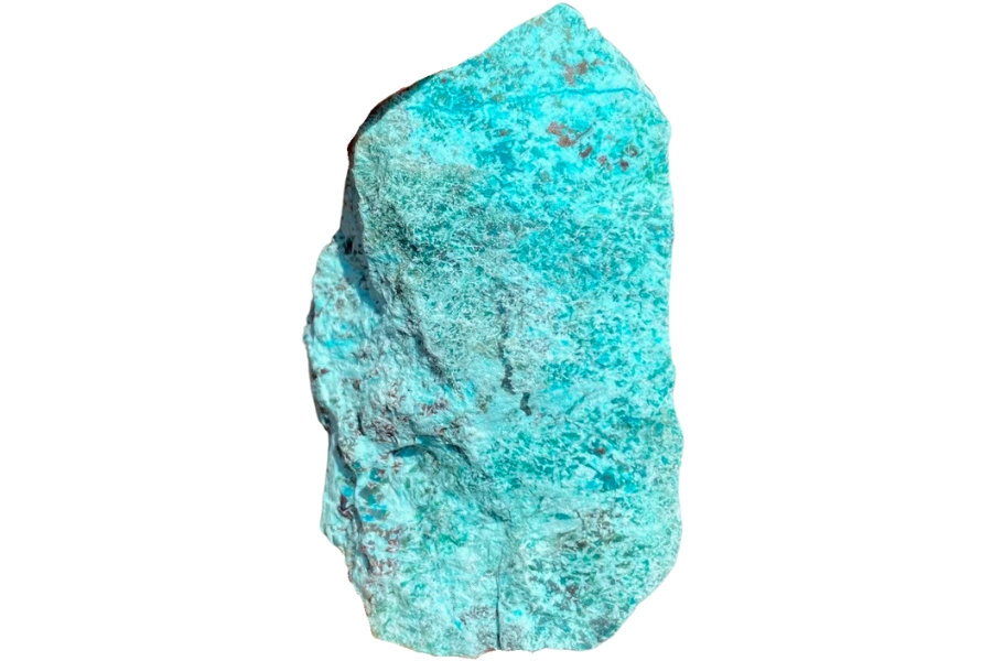 A raw piece of blue-green turquoise
