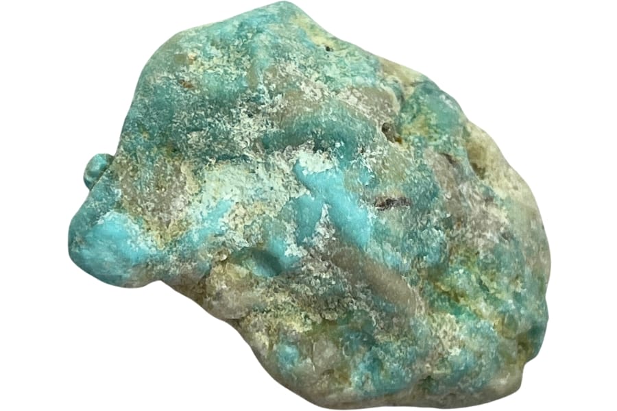 A raw greenish-blue turquoise from the Mona Lisa Turquoise Mine