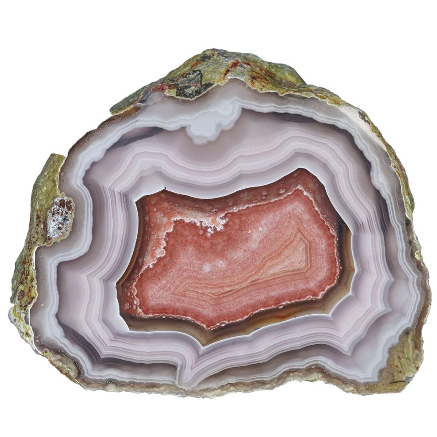agate with white and red layers