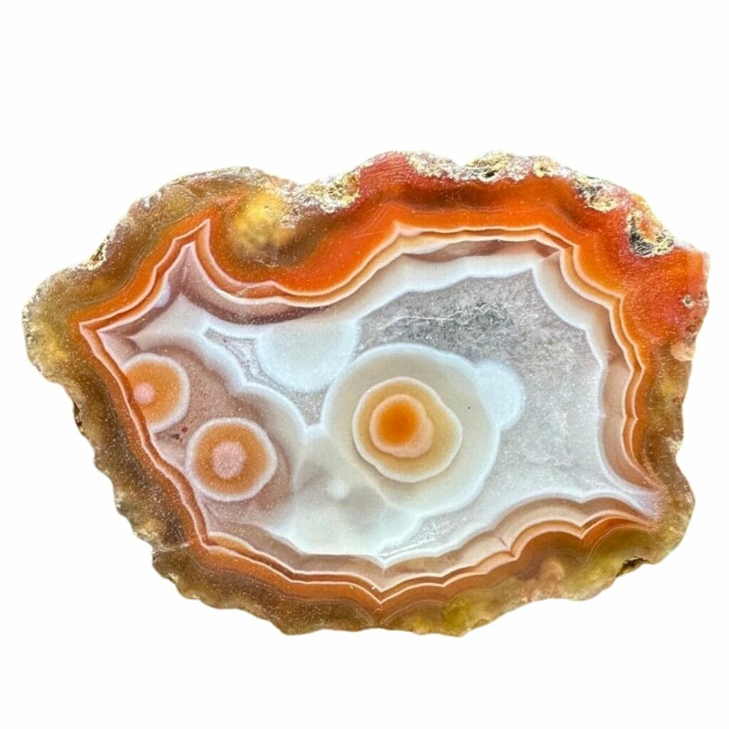 agate with white and orange bands