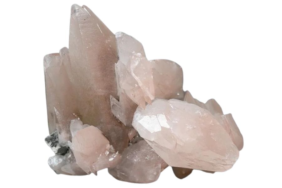 pale pink calcite crystal cluster