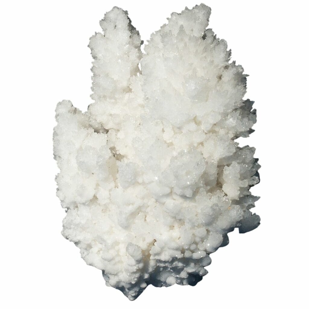 cluster of small white calcite crystals