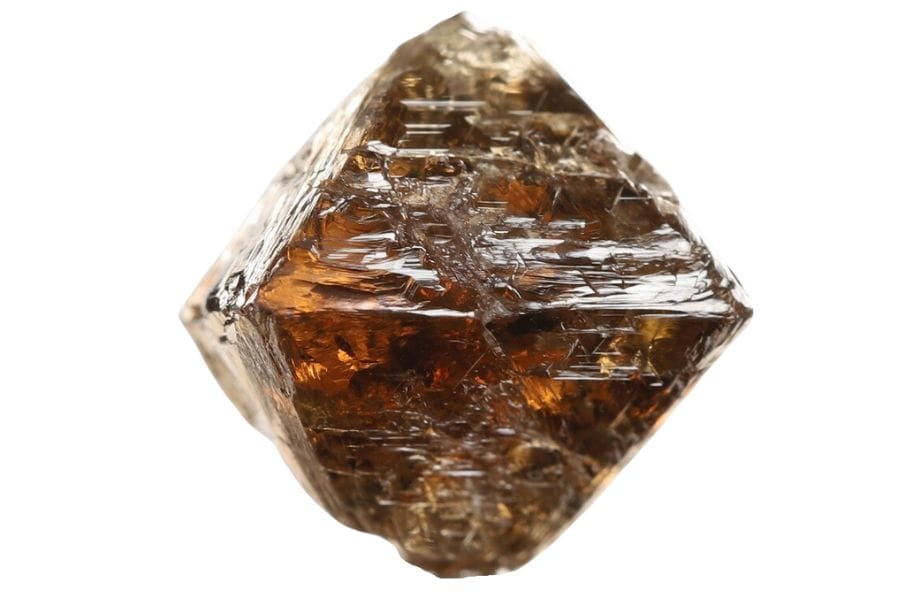 translucent brown raw diamond