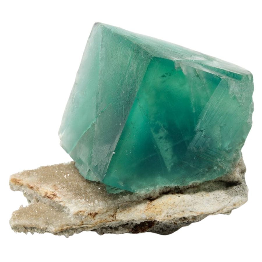 green cubic fluorite crystal