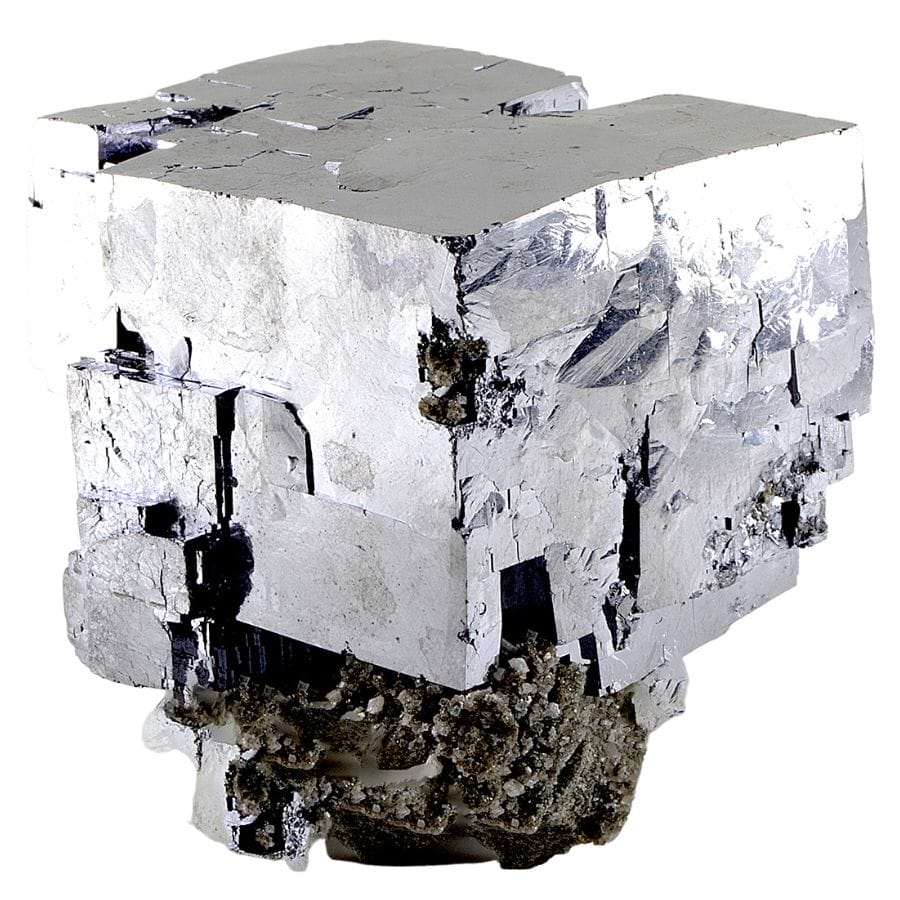 silvery cubic galena crystal