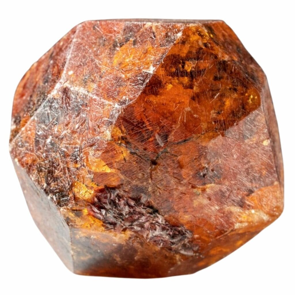 rough deep orange garnet crystal
