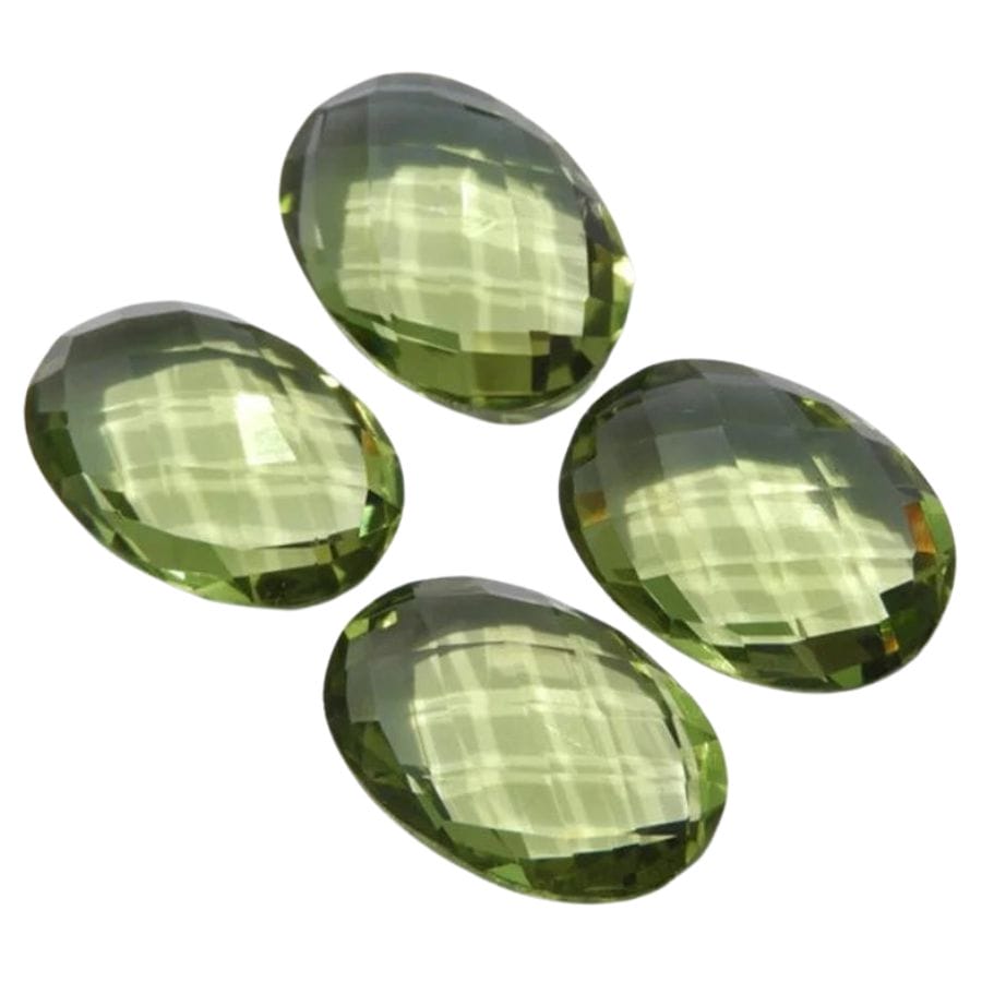 faceted olive green quartz
