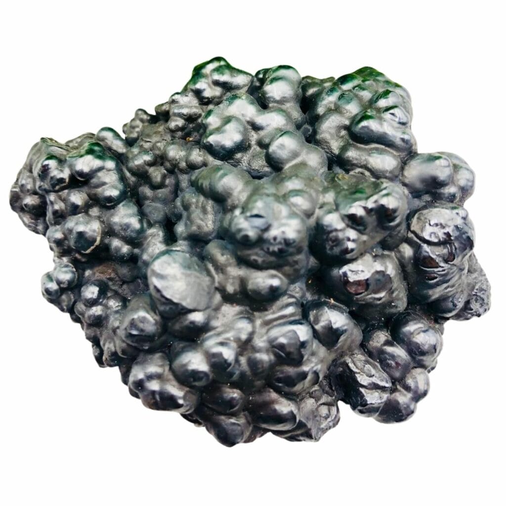 shiny gray botryoidal hematite crystals