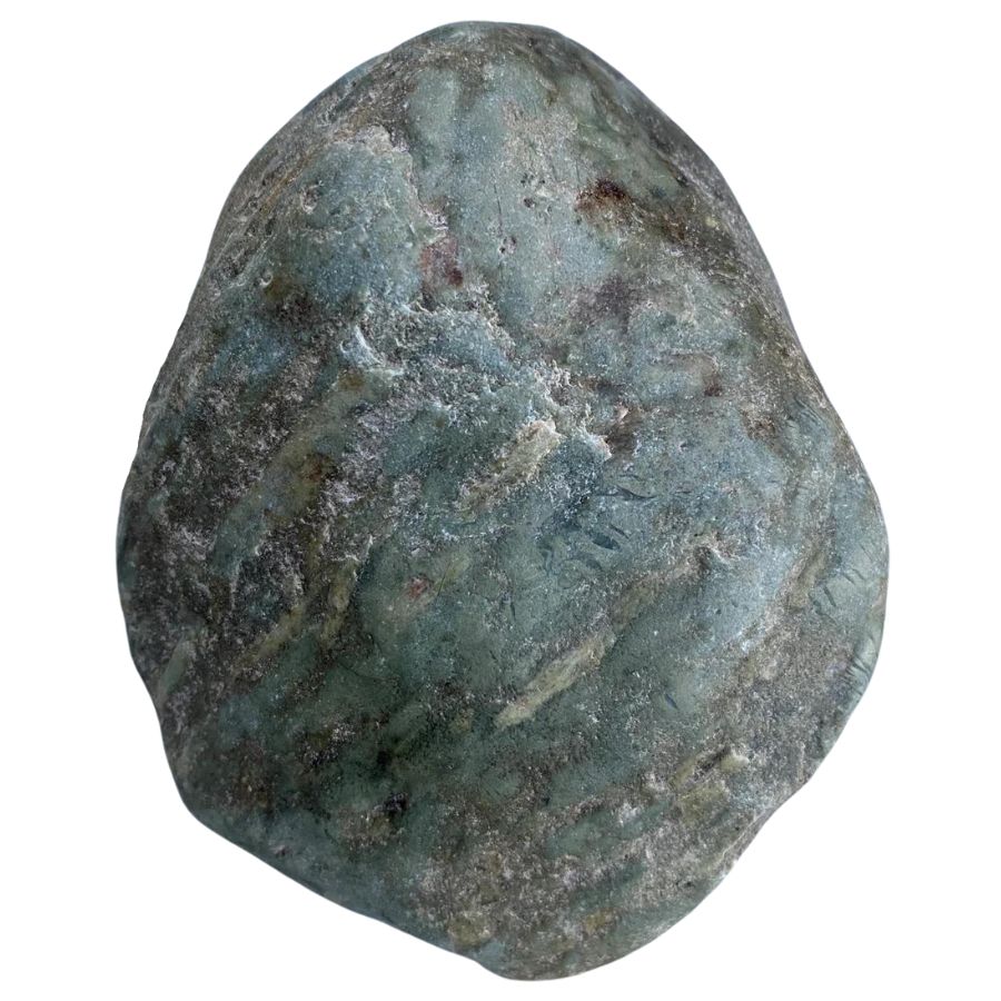 grayish green egg-shaped jade stone