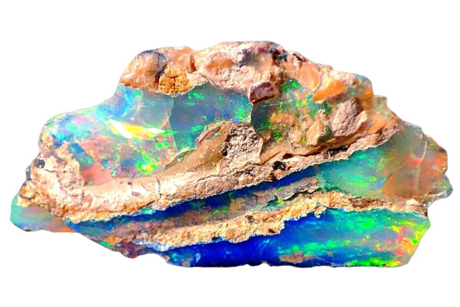 rough opal with rock crust