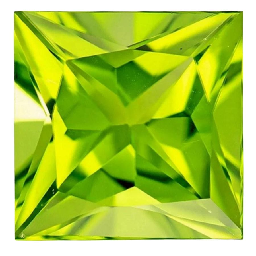 square bright green peridot