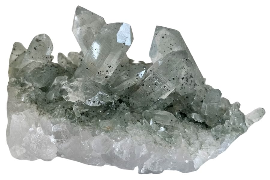 gray-green translucent quartz crystals