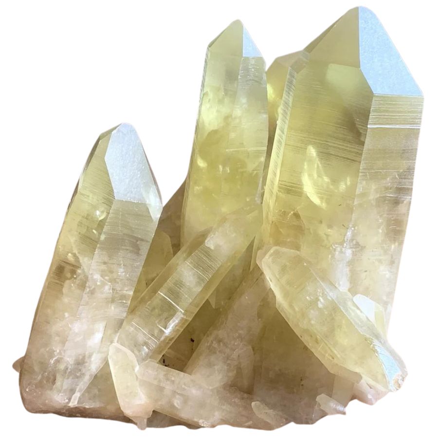large yellowish natural citrine crystals