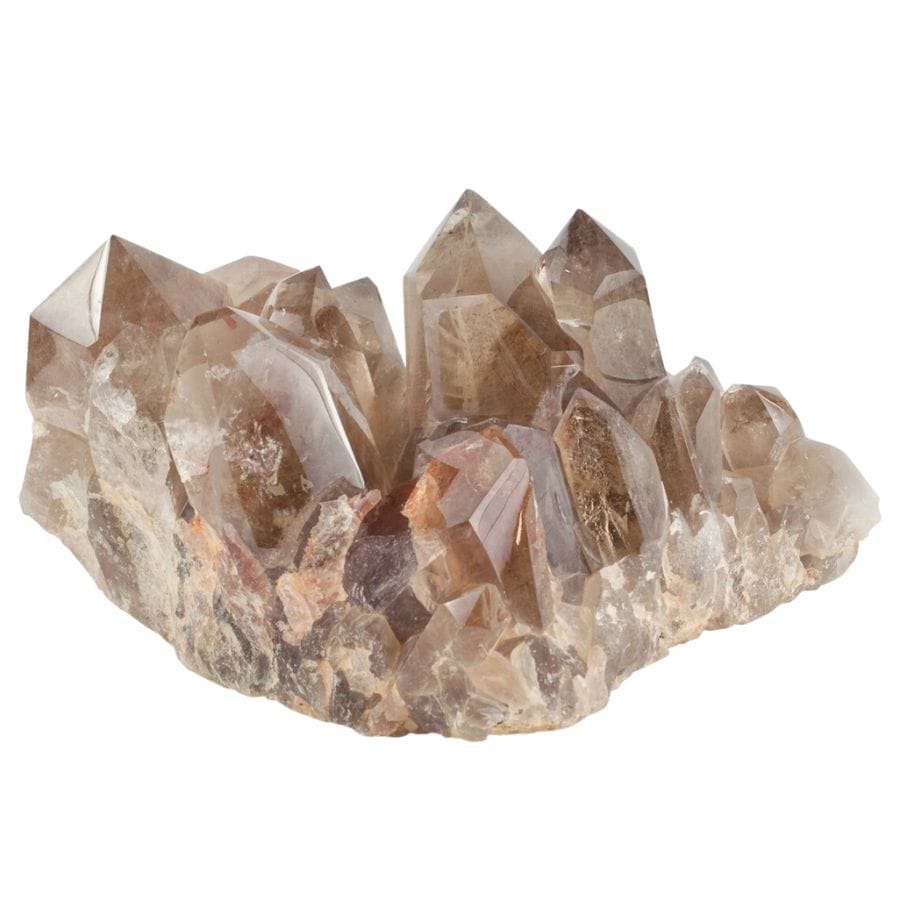 smoky quartz crystal cluster