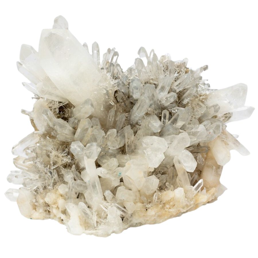 clear quartz crystal cluster