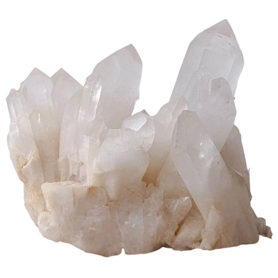 translucent white quartz crystals