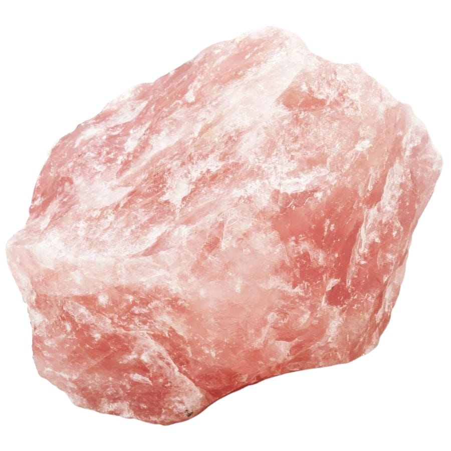 rough pink rose quartz crystal