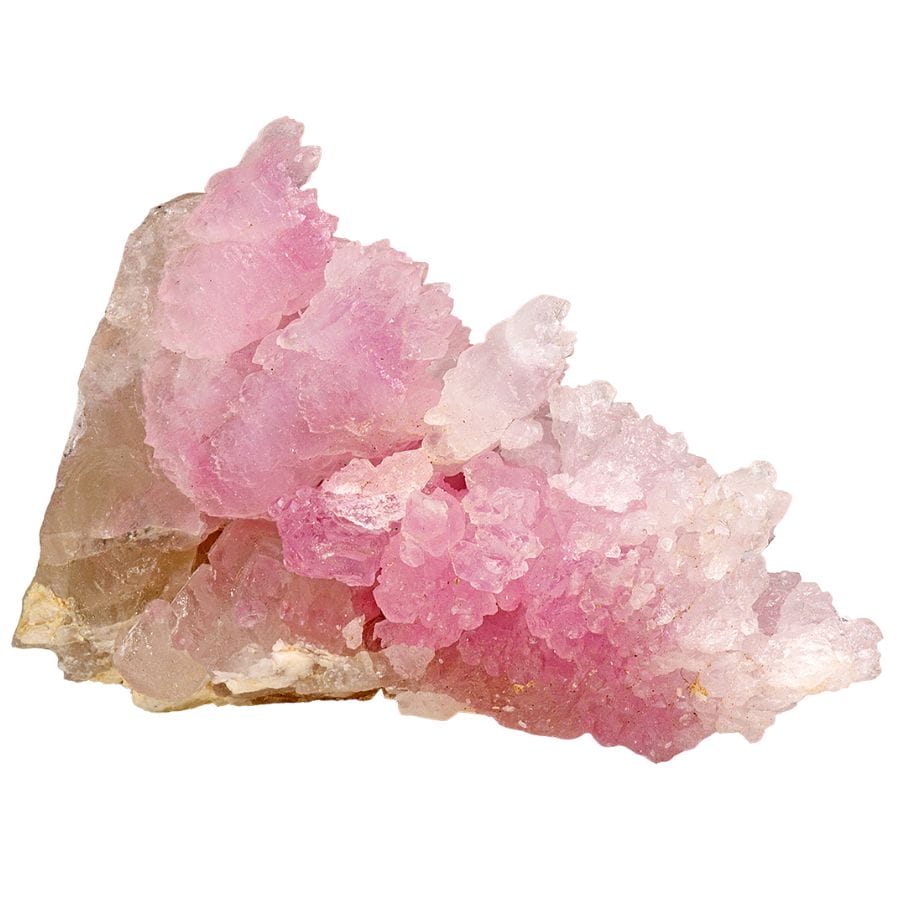pink rose quartz crystals