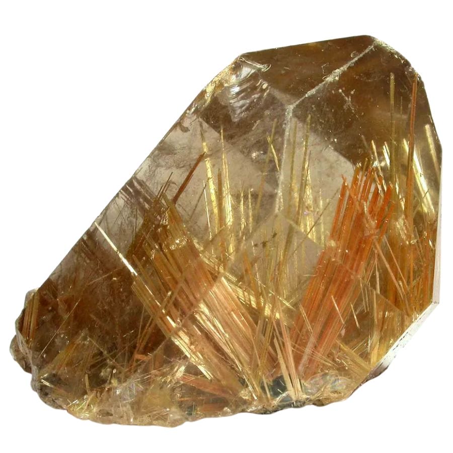 translucent rutilated quartz crystal