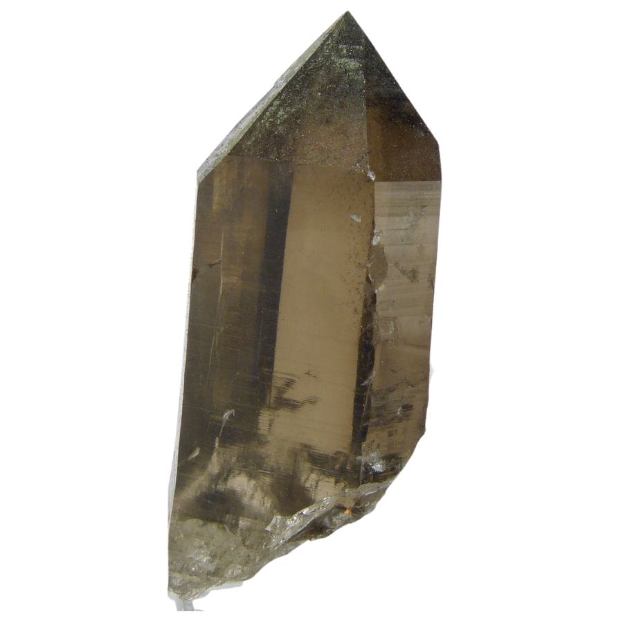 translucent dark brown smoky quartz crystal