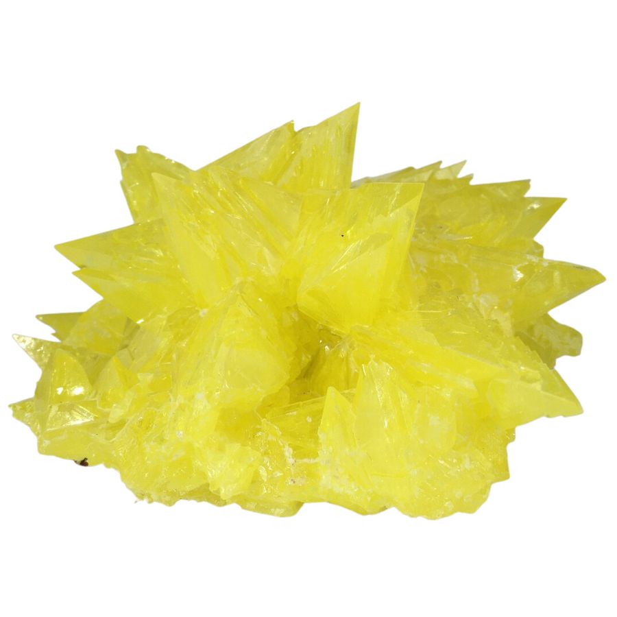 bright yellow sulfur crystal cluster