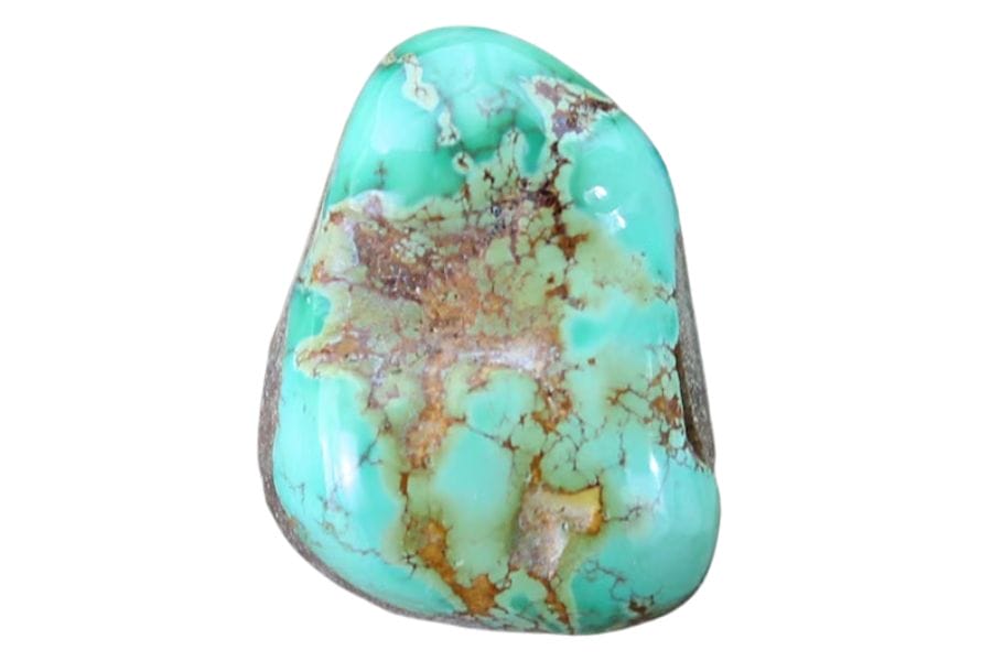 polished blue-green turquoise with brown matrix