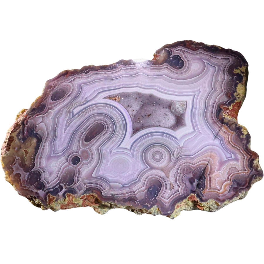 A stunning grey Laguna agate with clear, intricate banding