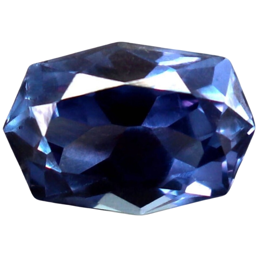 A brilliant polished alexandrite gemstone with a unique shape and crystal structure