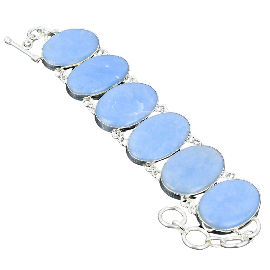 A pretty angelite bracelet with silver chains