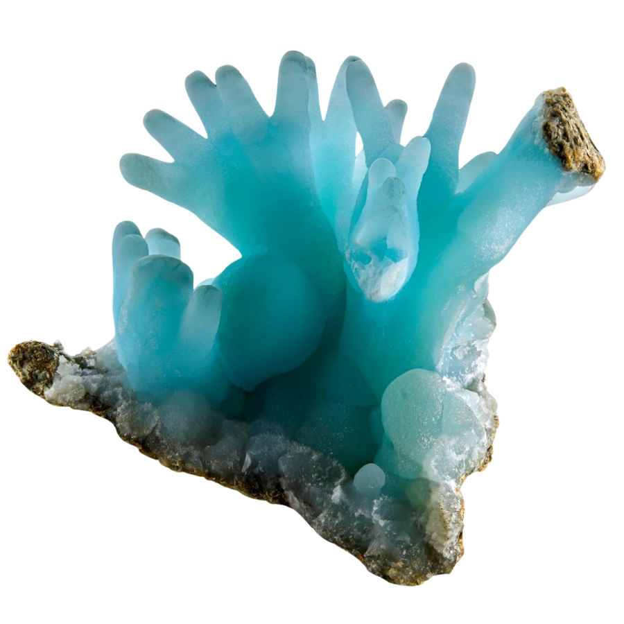 A gemmy raw natural aragonite crystal